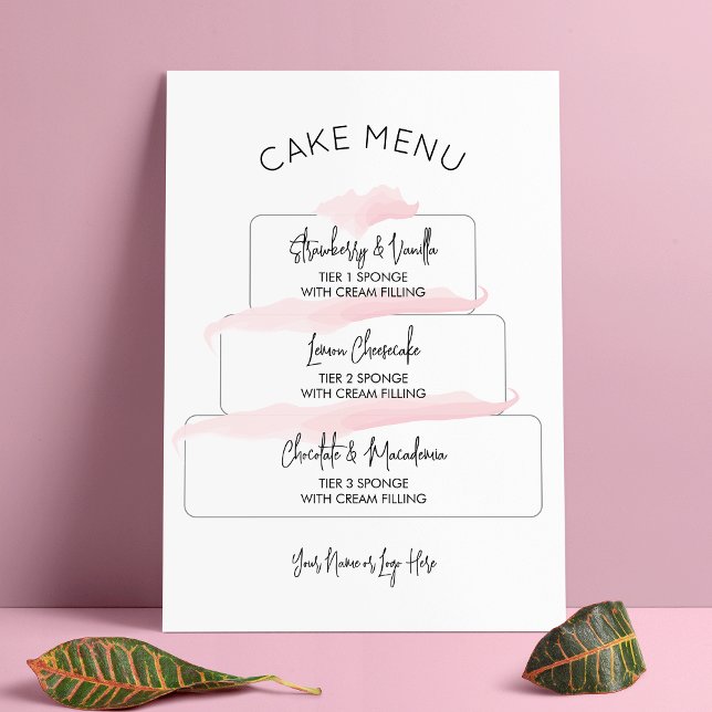 Poster Saveurs de gâteau en cascade élégant rose blush fé (Créateur téléchargé)