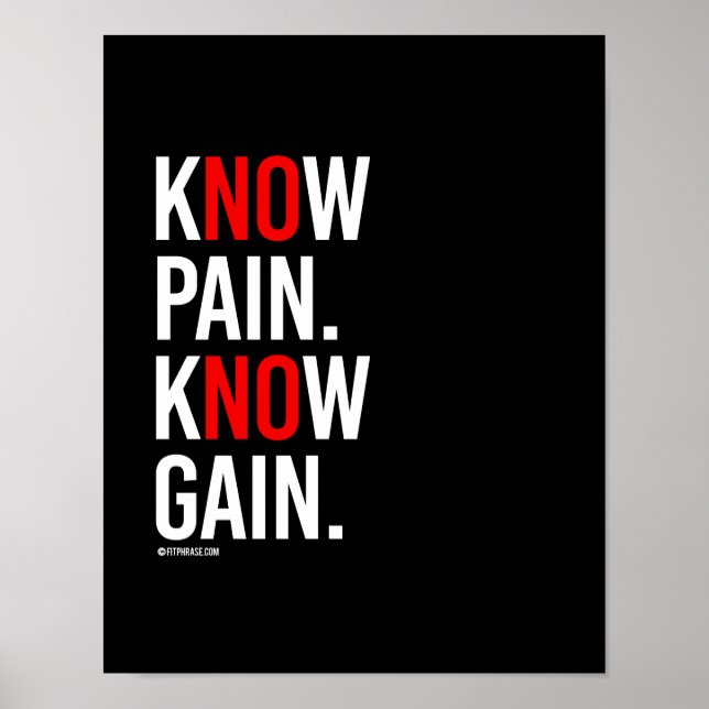 Poster Savoir Douleur Connaissance Gain - Formation Fitne (Devant)
