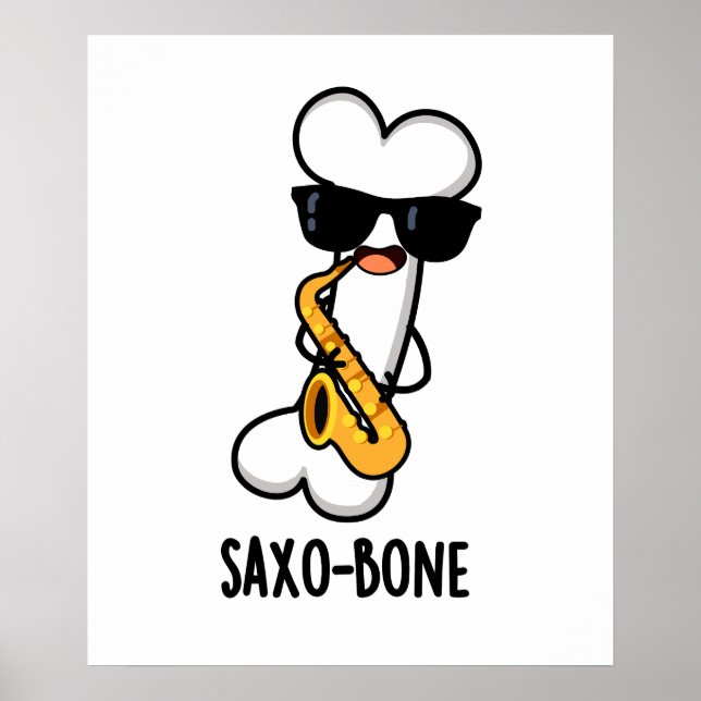Poster Saxo-os Funny Bone Funny Musique Pun (Devant)
