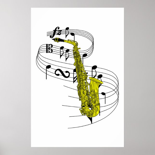 Poster Saxophone (Devant)