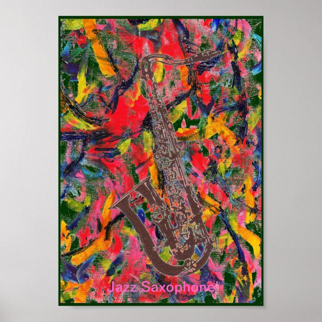 Poster Saxophone de jazz (Devant)