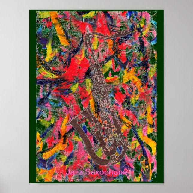 Poster Saxophone de jazz (Devant)