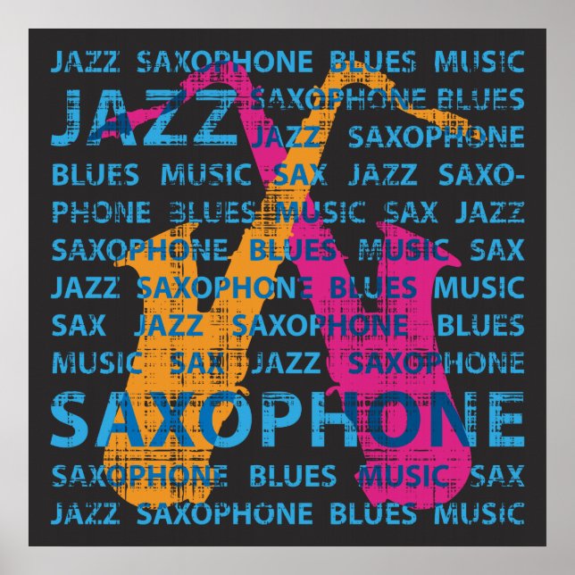 Poster Saxophone de jazz (Devant)