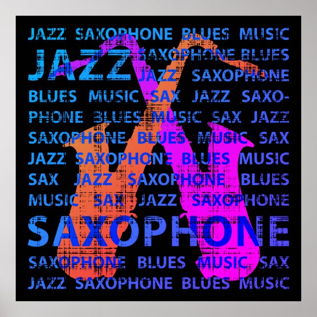 Poster Saxophone de jazz (Devant)