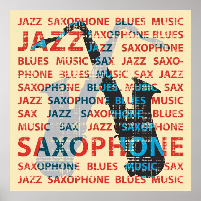 Poster Saxophone de jazz (Devant)