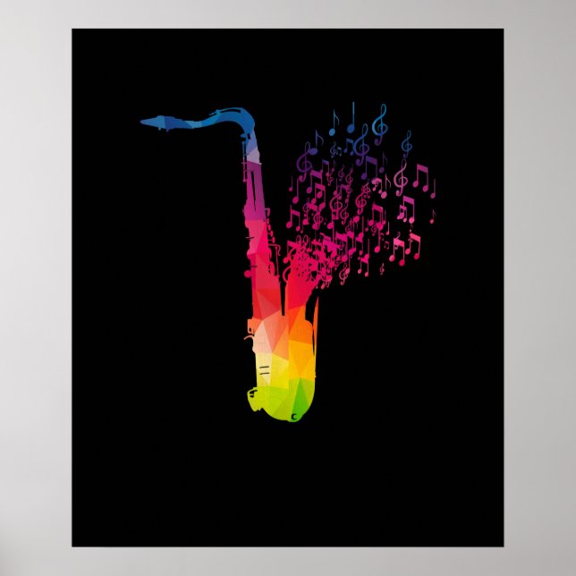 Poster Saxophone - Musicien de jazz Saxophoniste Cadeau (Devant)