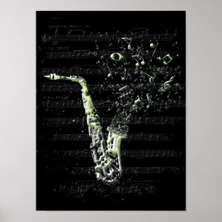 Poster saxophone noir