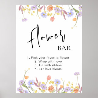 Poster Scabiosa Fleur sauvage Fête des mariées barre