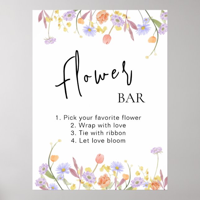 Poster Scabiosa Fleur sauvage Fête des mariées barre (Devant)