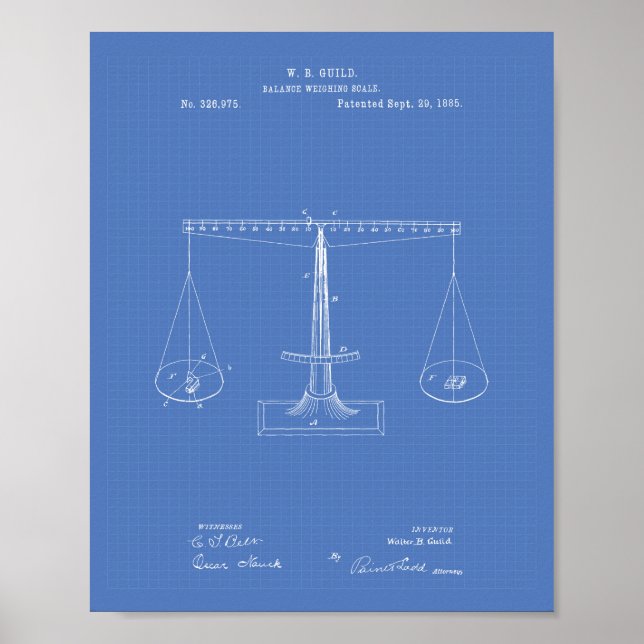Poster Scales of Justice 1885 Art des brevets - Plan dire (Devant)