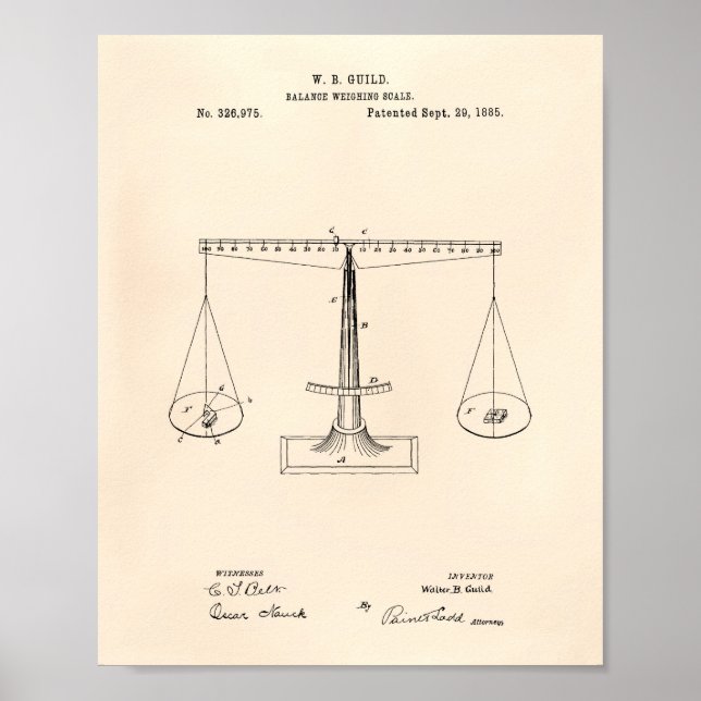 Poster Scales of Justice 1885 Brevet Art - Vieux Poivre (Devant)