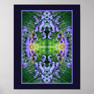 Poster Scallion violet Fleurs Abstraites Orton