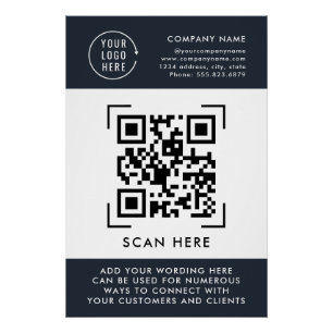 Poster Scan de code QR Logo professionnel de l'entrepri