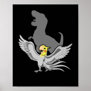 Poster Scandale Parrot Birb Mèmes Drôle T-Rex Cockatiel