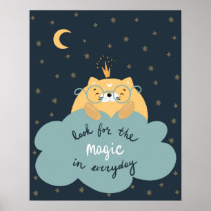 Poster Scandi moderne look mignon pour la pépinière magiq