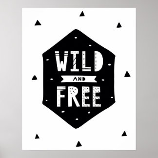 Poster Scandi moderne sauvage et libre noir & blanc pépin