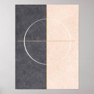 Poster Scandinavian Geometric Wall Art – Beige & Grey 