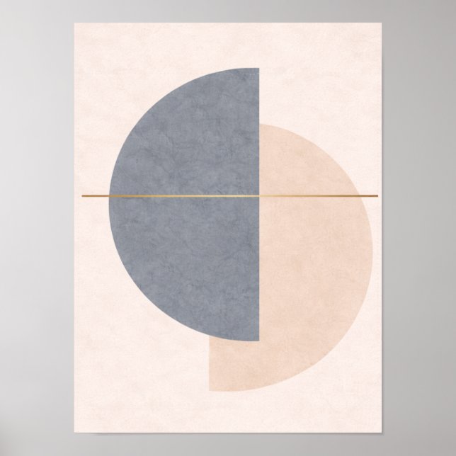 Poster Scandinavian Half Circle Wall Art – Geometric  (Devant)