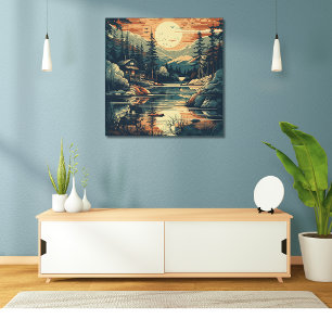 Poster Scandinavie Art Mountain Home