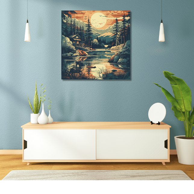 Poster Scandinavie Art Mountain Home (Créateur téléchargé)