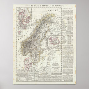 Poster Scandinavie, Suède, Norvège