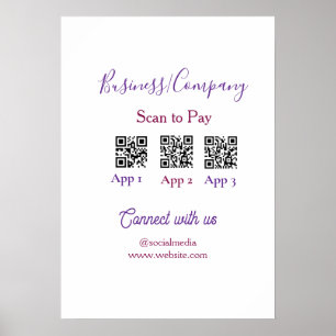 Poster Scanner pour payer le logo de l'entreprise code Q