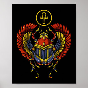 Poster Scarab Ankh Egyptian Eye Of Horus Ancient Symbol