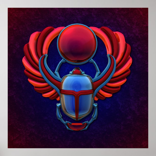 Poster Scarab égyptien coloré (Devant)