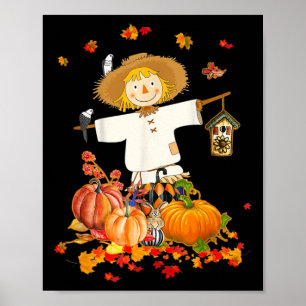 Poster Scarecrow Automne Bonjour Automne Citrouille Thank