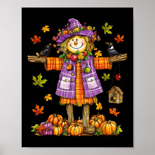 Poster Scarecrow Automne Saison Automne Citrouille Thanks