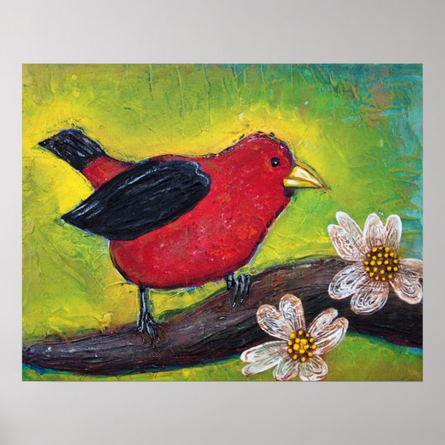 Poster Scarlet Tanager (Devant)