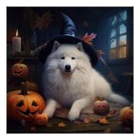 Scary d'Halloween Citrouille Samoyé