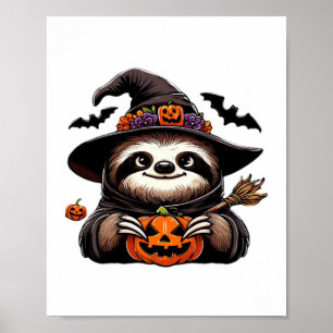 Poster Scary Halloween Sloth Witch Costume Casquette Mer 