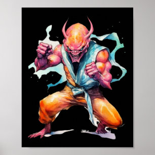 Poster Scary Martial Arts Fighter Karate Boxer Comt Kung