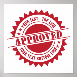 Poster Sceau d'approbation ou d'attribution avec votre te