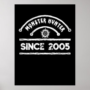 Poster Sceau de Chasseur de Monstres Typographie en détre
