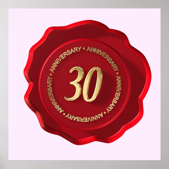 Poster sceau de cire rouge du 30e anniversaire (Devant)
