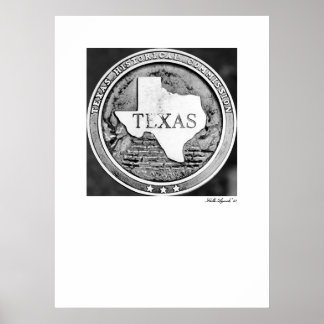 Poster Sceau de la Société historique du Texas en bronze