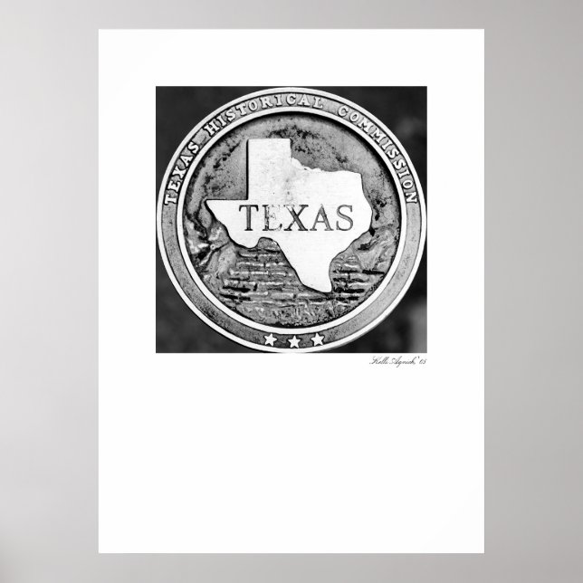 Poster Sceau de la Société historique du Texas en bronze (Devant)
