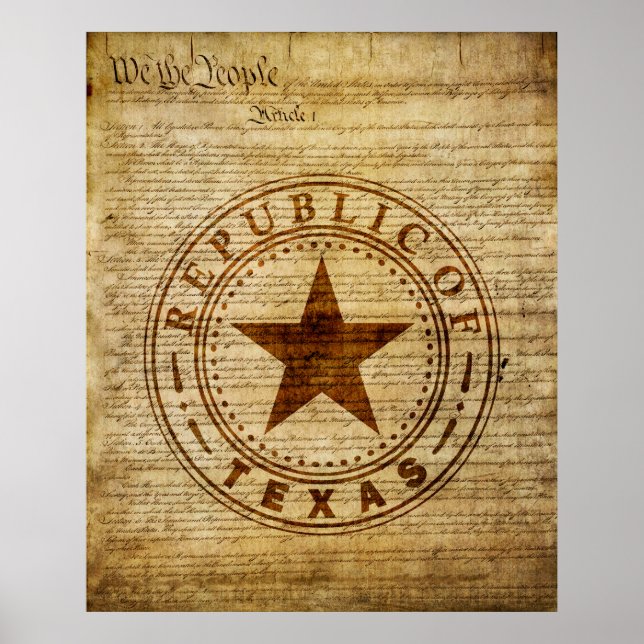Poster Sceau du Texas de 1836 (Devant)
