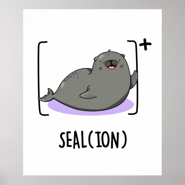 Poster Sceau Ion Funny Mer Lion Pun (Devant)