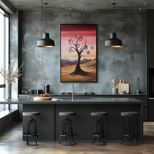 Poster Scénario rêvé des montres à poches suspendues sur 