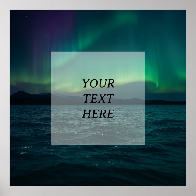 Poster Scène Aurora Borealis personnalisée - Ajouter votr (Devant)