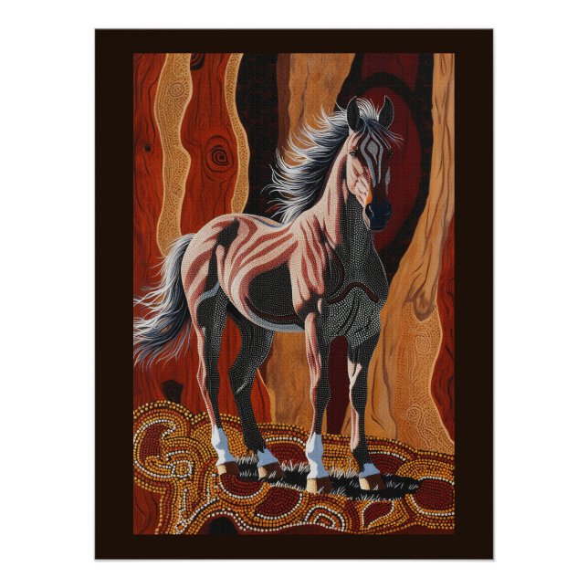 Poster Scène australienne Wild Outback Brumby (Devant)