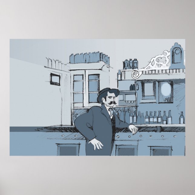 Poster Scène Bar des années 1880 - gauche (Devant)