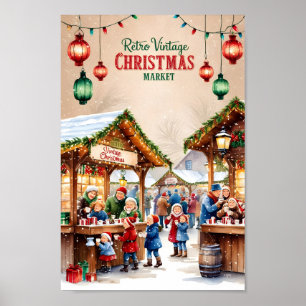 Poster Scène classique du marché de Noël