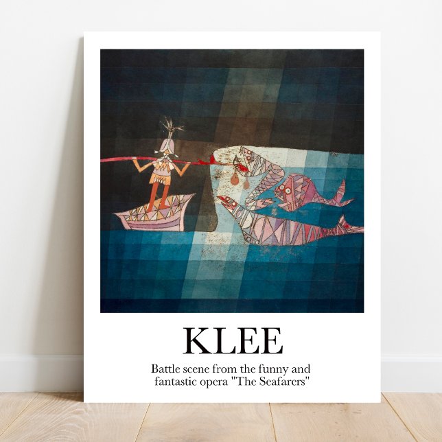 Poster Scène de bataille par Paul Klee (Klee's colorful chaos!  Own "Battle Scene" poster. High-quality, ready to frame)