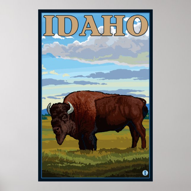 Poster Scène De Bison - Idaho (Devant)