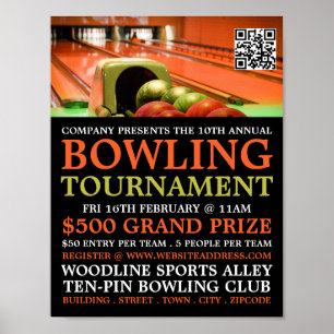 Poster Scène de Bowling Alley, Tournoi de Bowling À Dix É