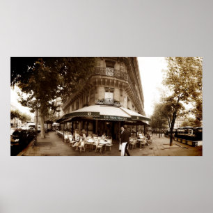 Poster Scène de café de Paris (i) - panorama